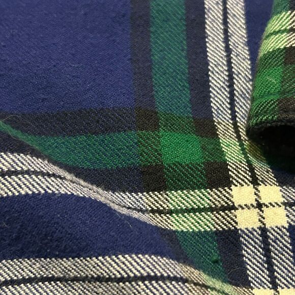L.L. Bean Shacket Jacket Mens S Blue Green Plaid Pockets Fleece Lined Work Camp - Picture 6 of 12